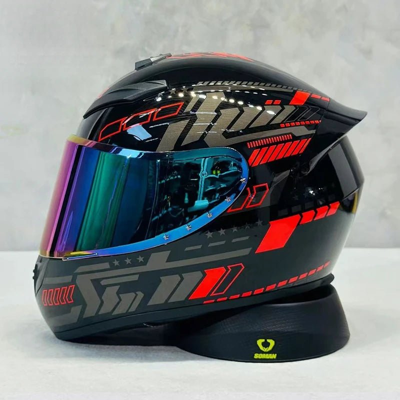 Nine - Tailed Fox Full Face Motorcycle Helmet – HD Graphic Design & Scratch - Resistant Lens - MoToPLY XHTM160MoToPLY XSNine - Tailed Fox Full Face Motorcycle Helmet – HD Graphic Design & Scratch - Resistant Lens