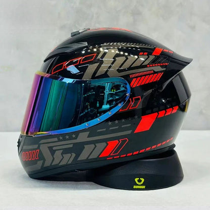 Nine - Tailed Fox Full Face Motorcycle Helmet – HD Graphic Design & Scratch - Resistant Lens - MoToPLY XHTM160MoToPLY XSNine - Tailed Fox Full Face Motorcycle Helmet – HD Graphic Design & Scratch - Resistant Lens