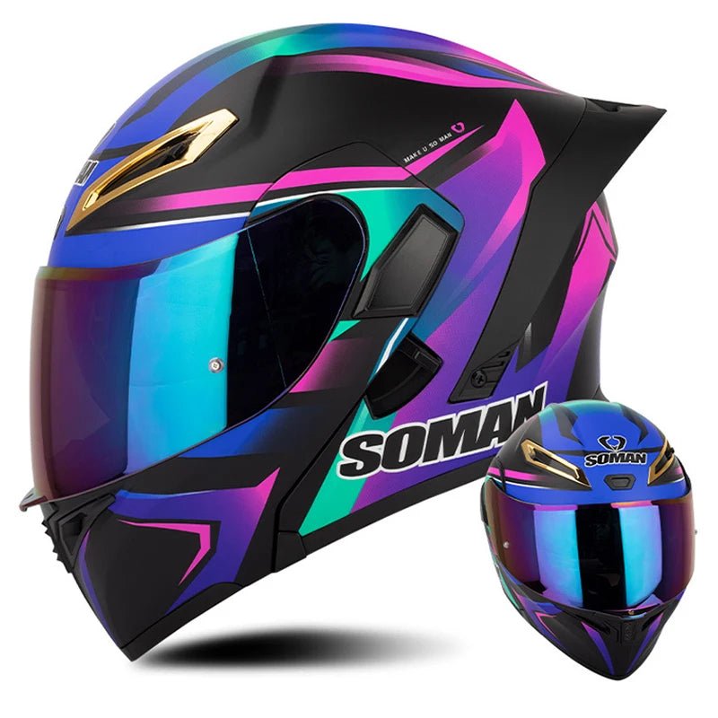 DOT Approved Full Face Flip Up Motorcycle Helmet Dual Visor Modular - MoToPLY XST100MoToPLY XSDOT Approved Full Face Flip Up Motorcycle Helmet Dual Visor Modular