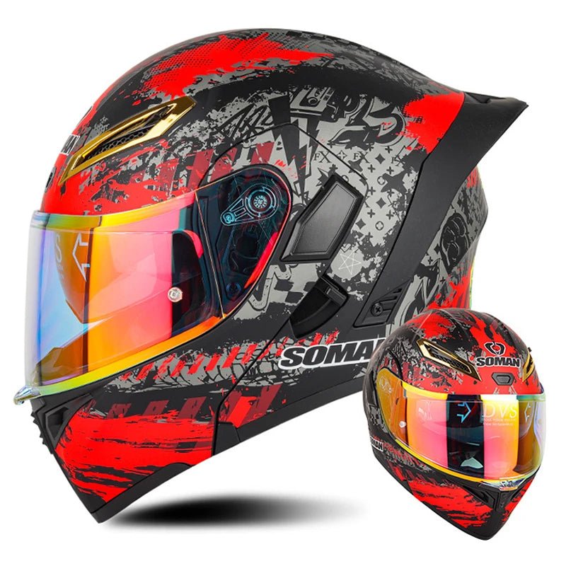 DOT Approved Full Face Flip Up Motorcycle Helmet Dual Visor Modular - MoToPLY XST130MoToPLY XSDOT Approved Full Face Flip Up Motorcycle Helmet Dual Visor Modular