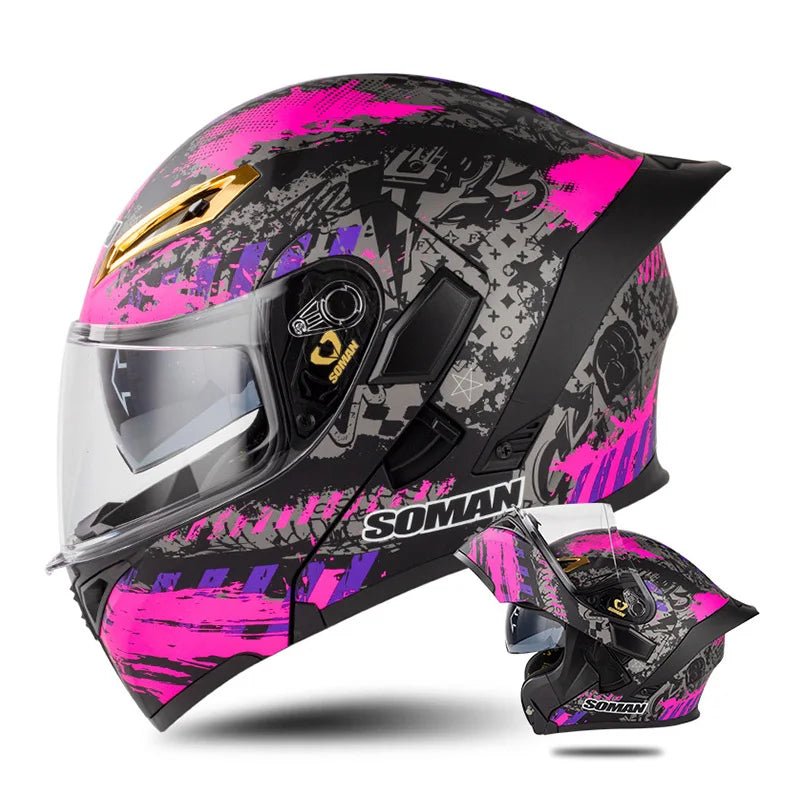 DOT Approved Full Face Flip Up Motorcycle Helmet Dual Visor Modular - MoToPLY XST190MoToPLY XSDOT Approved Full Face Flip Up Motorcycle Helmet Dual Visor Modular