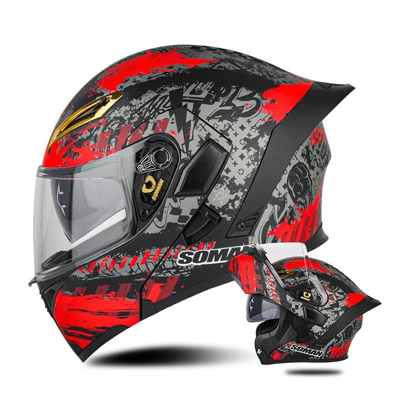 DOT Approved Full Face Flip Up Motorcycle Helmet Dual Visor Modular - MoToPLY XST185MoToPLY XSDOT Approved Full Face Flip Up Motorcycle Helmet Dual Visor Modular