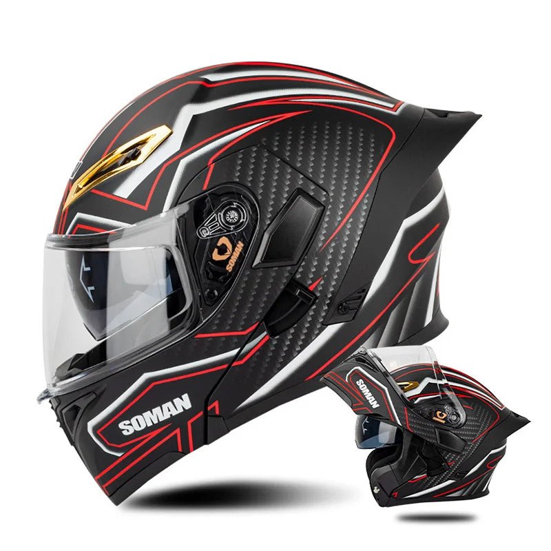 DOT Approved Full Face Flip Up Motorcycle Helmet Dual Visor Modular - MoToPLY XST205MoToPLY XSDOT Approved Full Face Flip Up Motorcycle Helmet Dual Visor Modular