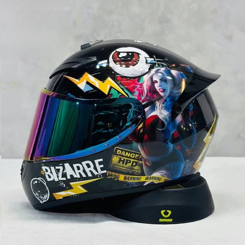 Nine - Tailed Fox Full Face Motorcycle Helmet – HD Graphic Design & Scratch - Resistant Lens - MoToPLY XHTM220MoToPLY XSNine - Tailed Fox Full Face Motorcycle Helmet – HD Graphic Design & Scratch - Resistant Lens